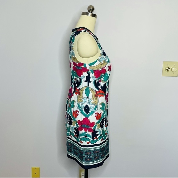 Laundry by Shelli Segal Printed Beaded Neck Dress- Size 6 - Picture 6 of 9
